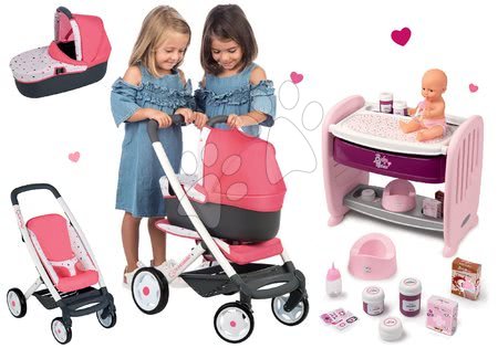 Kočárky pro panenky sety  - Set kočárek hluboký trojkombinace Trio Pastel Maxi Cosi & Quinny 3v1 Smoby - 12