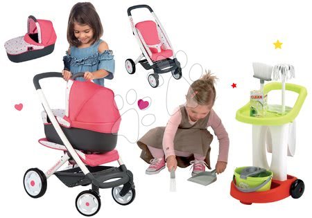 Kočárky pro panenky sety  - Set kočárek hluboký trojkombinace Trio Pastel Maxi Cosi & Quinny 3v1 Smoby - 15