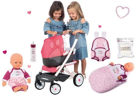 Kočárky pro panenky sety  - Set kočárek hluboký trojkombinace Trio Pastel Maxi Cosi & Quinny 3v1 Smoby - 14