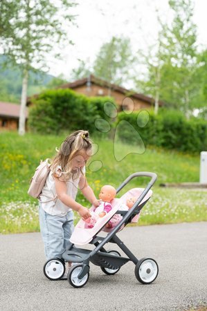 Doll pram sets - Twin stroller Powder Pink Maxi Cosi&Quinny Smoby - 16