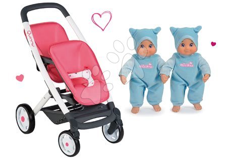 Kočárky pro panenky sety  - Set kočárek pro dvě panenky Twin Trio Pastel Maxi Cosi & Quinny Smoby - 16