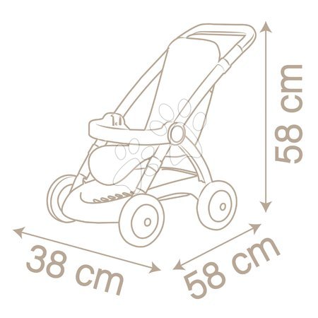 Kočárky od 18 měsíců - Kočárek sportovní s textilním potahem Pushchair Natur D'Amour Baby Nurse Smoby - 7