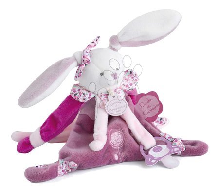 Juguetes de peluche | Página 12 - Conejito de peluche con clip para chupete Lapin Cerise Doudou Dummy Holder de Doudou et Compagnie