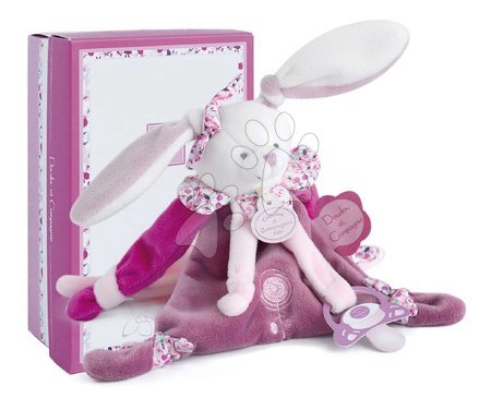 Conigli di peluche - Plyšový zajačik s klipom na cumlík Lapin Cerise Doudou Dummy Holder Doudou et Compagnie - 2