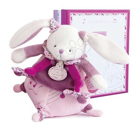 Plush rabbits - Plyšový zajačik s melódiou Lapin Cerise Music Box Doudou et Compagnie - 3