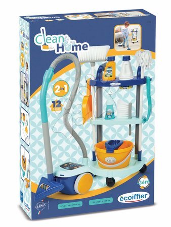 Detské upratovacie vozíky - Upratovací vozík s vysávačom Cleaning Trolley Clean Home Écoiffier - 4