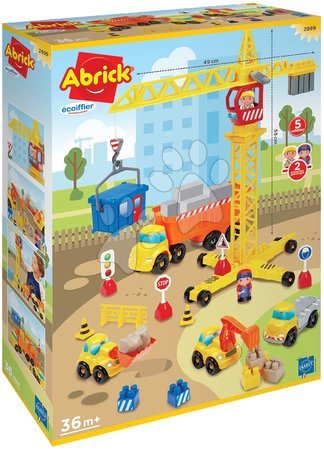 Abrick building toys - Construction Set Builders with Crane Publics Works Crane Abrick Écoiffier - 2