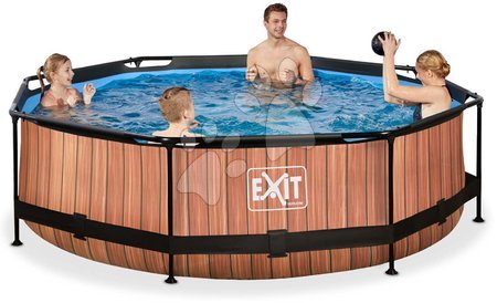 Medencék kerek alakúak - Medence szűrős szivattyúva Wood pool Exit Toys  - 3