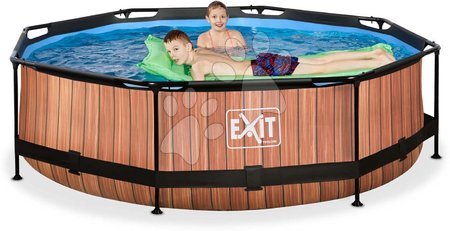 Medencék kerek alakúak - Medence szűrős szivattyúva Wood pool Exit Toys  - 5