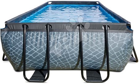 Rectangular Swimming Pools - EXIT Stone Pool 400x200x100cm with filter pump - grey - 2