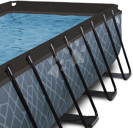 Rectangular Swimming Pools - EXIT Stone Pool 400x200x100cm with filter pump - grey - 3