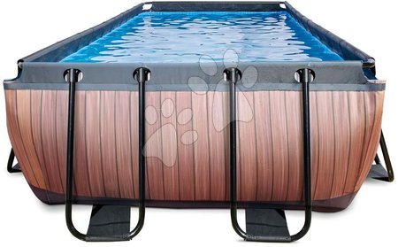 Bazény obdĺžnikové - Bazén s filtráciou Wood pool Exit Toys  - 4