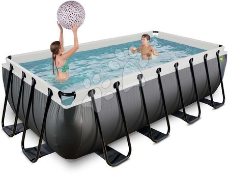 Bazeni pravokotni - Bazen s filtracijo Black Leather pool Exit Toys  - 2