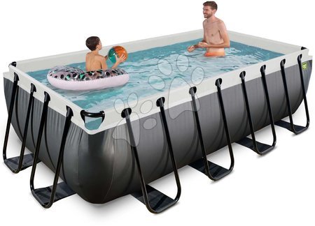 Bazeni pravokotni - Bazen s filtracijo Black Leather pool Exit Toys  - 3