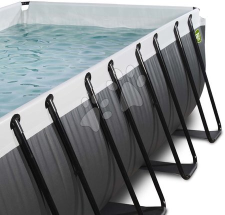 Piscine dreptunghiulare - Piscină cu filtrare pentru nisip Black Leather pool Exit Toys - 4