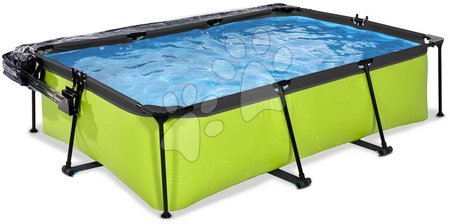 Rectangular Swimming Pools - EXIT Lime pool 220x150x65cm with filter pump and dome - green - 3