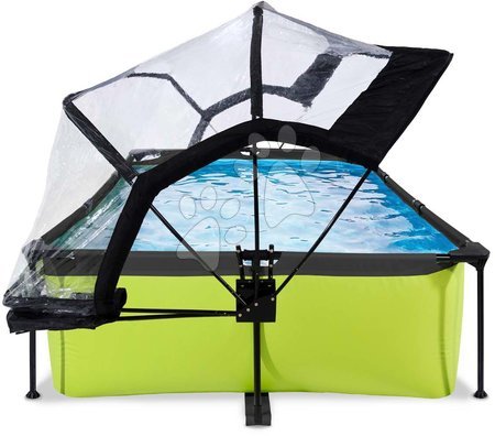 Rectangular Swimming Pools - EXIT Lime pool 220x150x65cm with filter pump and dome - green - 5