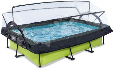 Rectangular Swimming Pools - EXIT Lime pool 300x200x65cm with filter pump and dome - green - 2