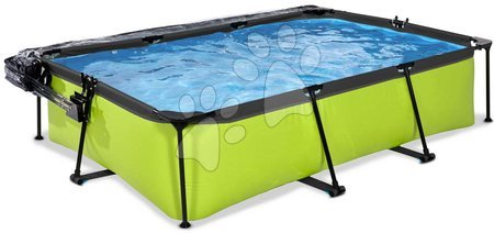 Rectangular Swimming Pools - EXIT Lime pool 300x200x65cm with filter pump and dome - green - 3