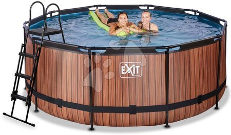 Bazeni okrogli - Bazen s filtracijo Wood pool Exit Toys  - 3