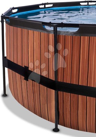 Round Swimming Pools  - EXIT Wood Pool ø427x122cm with filter pump - brown - 4