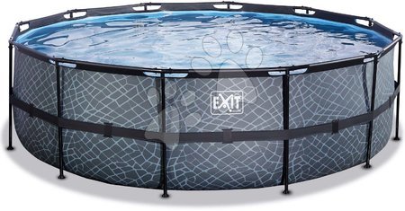 Round Swimming Pools  - EXIT Stone Pool ø450x122cm with filter pump - grey - 4