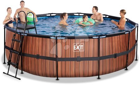 Baseny okrągłe - Basen z filtracją  Wood pool Exit Toys  - 2