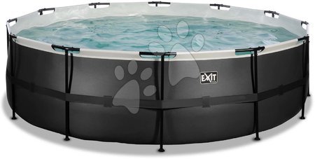 Baseny okrągłe - Basen z filtracją Black Leather pool Exit Toys - 4