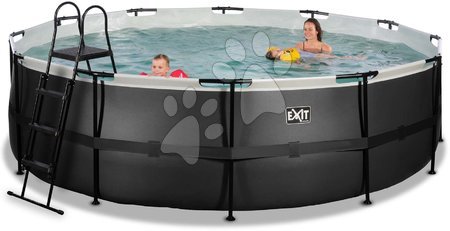 Baseny okrągłe - Basen z filtracją Black Leather pool Exit Toys - 3