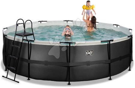 Baseny okrągłe - Basen z filtracją Black Leather pool Exit Toys - 2