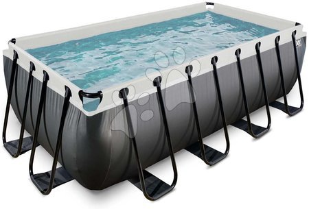 Rectangular Swimming Pools - EXIT Black Leather Pool 400x200x122cm with filter pump - black - 3