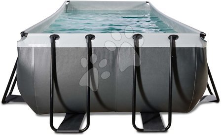 Rectangular Swimming Pools - EXIT Black Leather Pool 400x200x122cm with filter pump - black - 4