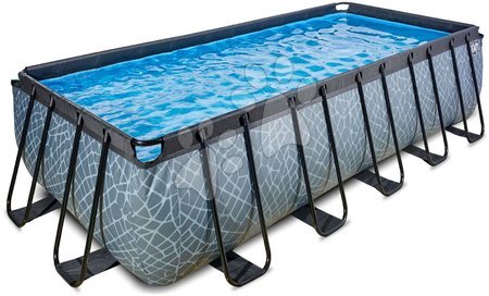 Rectangular Swimming Pools - EXIT Stone Pool 540x250x122cm with filter pump - grey - 3