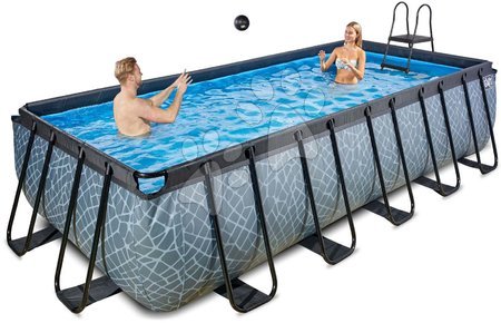 Rectangular Swimming Pools - EXIT Stone Pool 540x250x122cm with filter pump - grey - 2