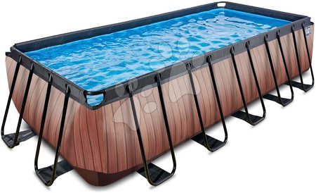 Bazeni pravokotni - Bazen s filtracijo Wood pool brown Exit Toys  - 3