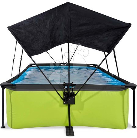 Rectangular Swimming Pools - EXIT Lime pool 220x150x65cm with filter pump and canopy - green - 4