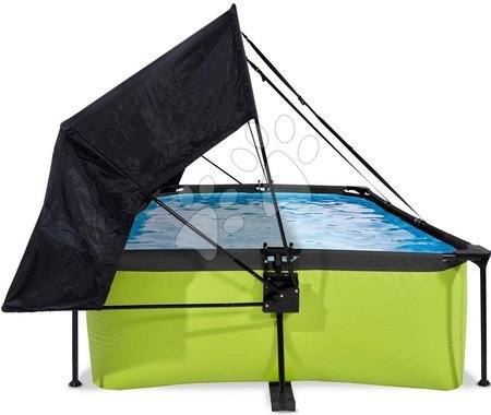 Rectangular Swimming Pools - EXIT Lime pool 220x150x65cm with filter pump and canopy - green - 5