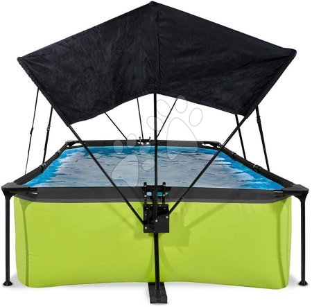 Rectangular Swimming Pools - EXIT Lime pool 300x200x65cm with filter pump and canopy - green - 4