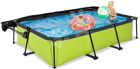 Rectangular Swimming Pools - EXIT Lime pool 300x200x65cm with filter pump and canopy - green - 2