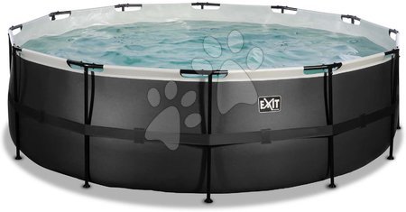 Baseny okrągłe - Basen z filtracją piaskową Black Leather pool Exit Toys - 4