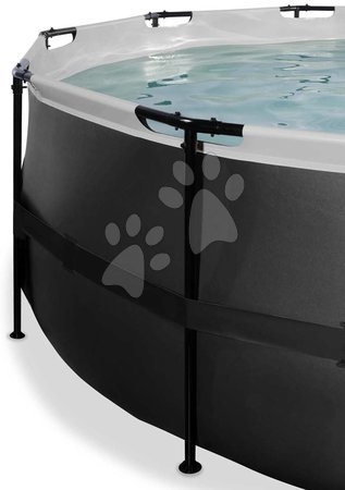 Baseny okrągłe - Basen z filtracją piaskową Black Leather pool Exit Toys - 5