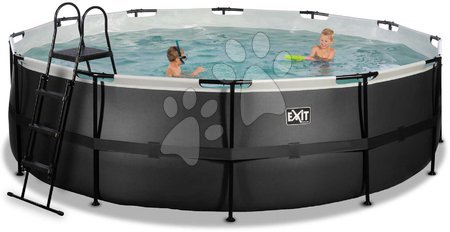 Bazeni okrogli - Bazen s peščeno filtracijo Black Leather pool Exit Toys - 5