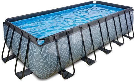 Schwimmbecken- rechteckig - EXIT Stone Pool 540x250x122cm mit Sandfilterpumpe - grau - 3