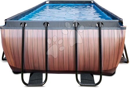 Baseny prostokątne - Basen z filtracją piaskową Wood pool Exit Toys  - 4