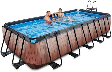 Baseny prostokątne - Basen z filtracją piaskową Wood pool Exit Toys  - 2