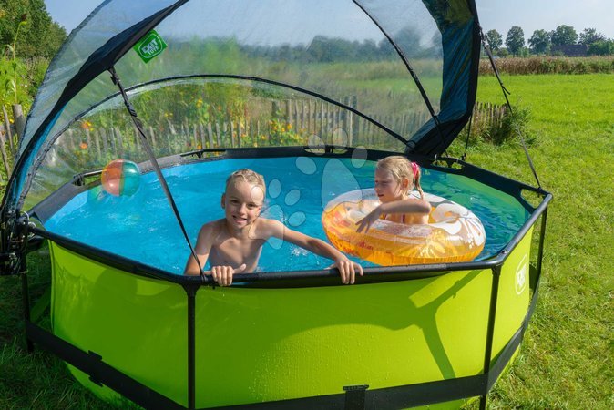 Round Swimming Pools  - EXIT Lime pool ø300x76cm with filter pump and dome - green - 9