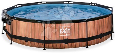 Kruhové bazény - Bazén s krytem a filtrací Wood pool Exit Toys - 5