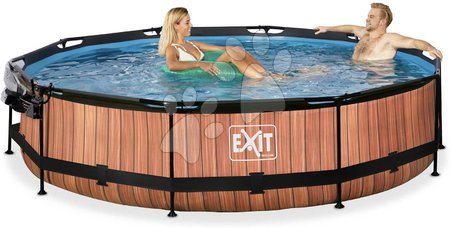 Kruhové bazény - Bazén s krytem a filtrací Wood pool Exit Toys - 3