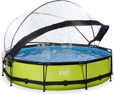 Round Swimming Pools  - EXIT Lime pool ø360x76cm with filter pump and dome - green - 3