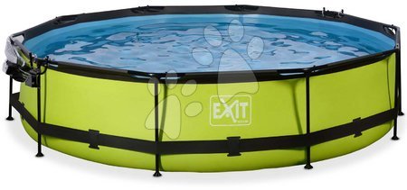 Round Swimming Pools  - EXIT Lime pool ø360x76cm with filter pump and dome - green - 4